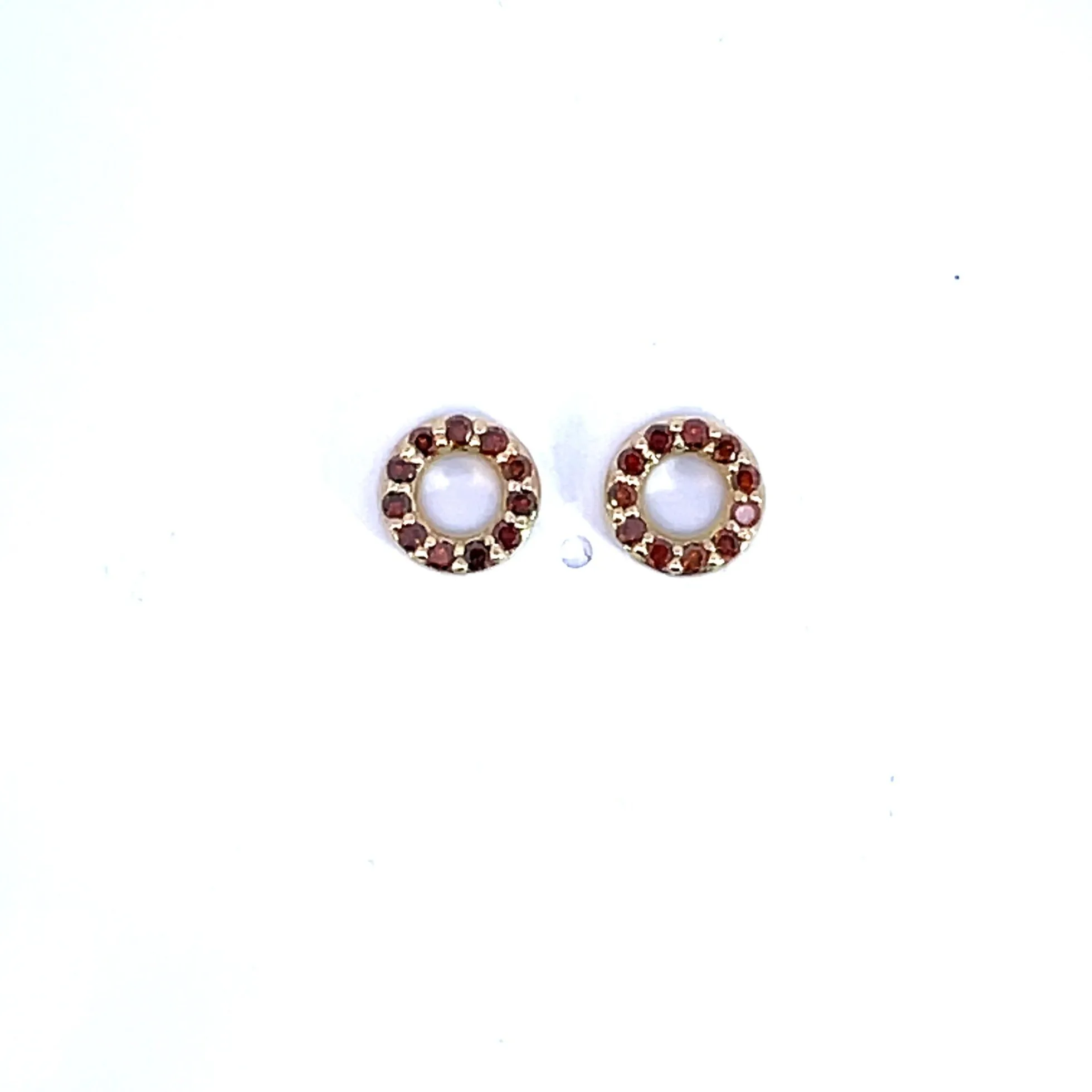 18k Yellow Gold Red Diamond Sparkle Circles