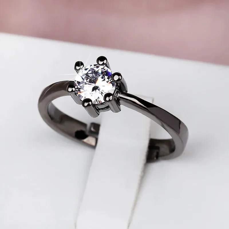925 Silver Dainty Pink Six Claws Oval Crystal Ring for Women Simple Style Engagement Ring Love Ring Ladys Fashion Wedding Rings
