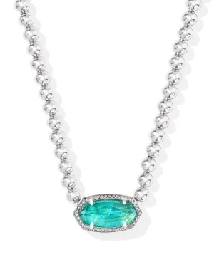 Beaded Elisa Necklace Silver Aqua Illusion
