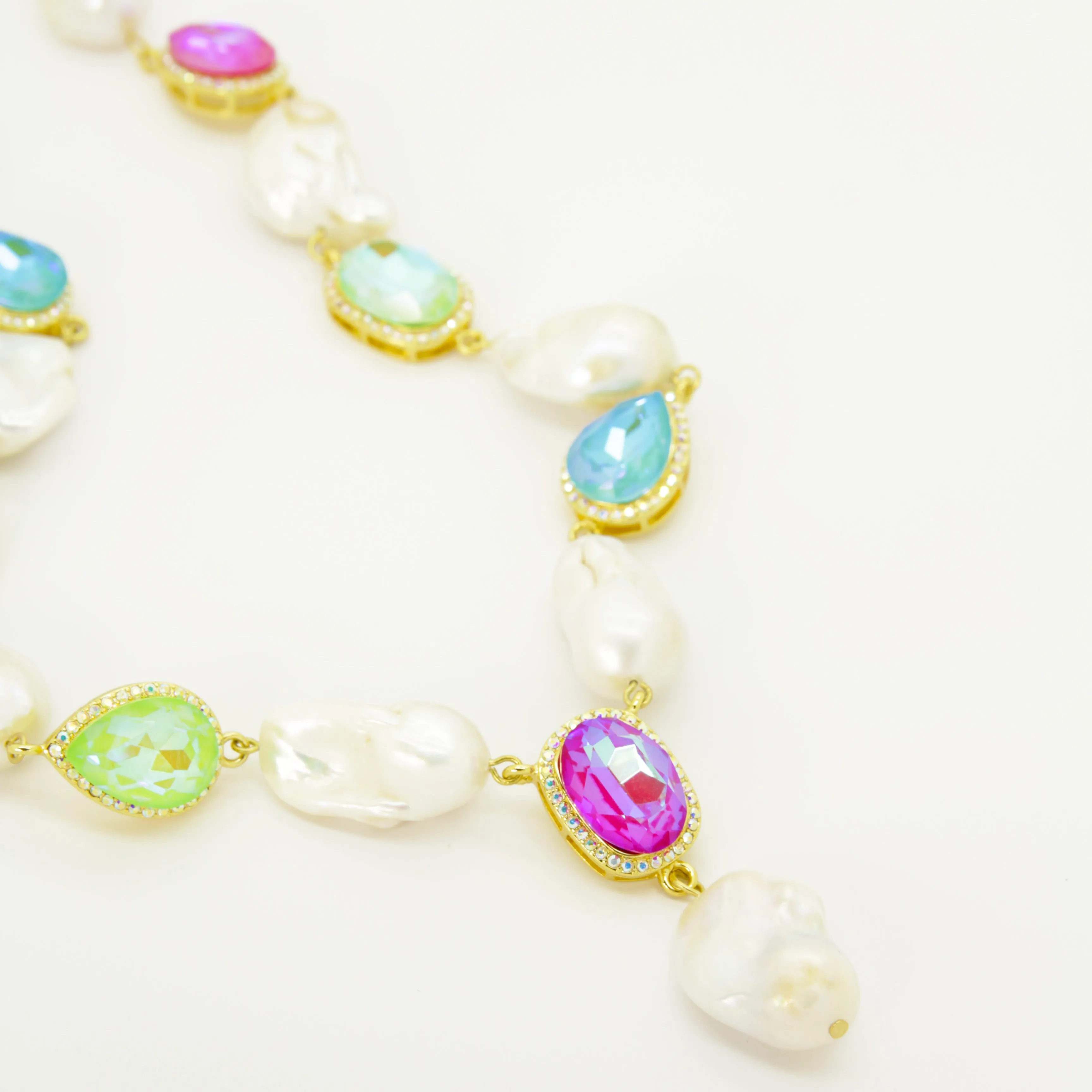 Crystal and Baroque Pearl Necklace