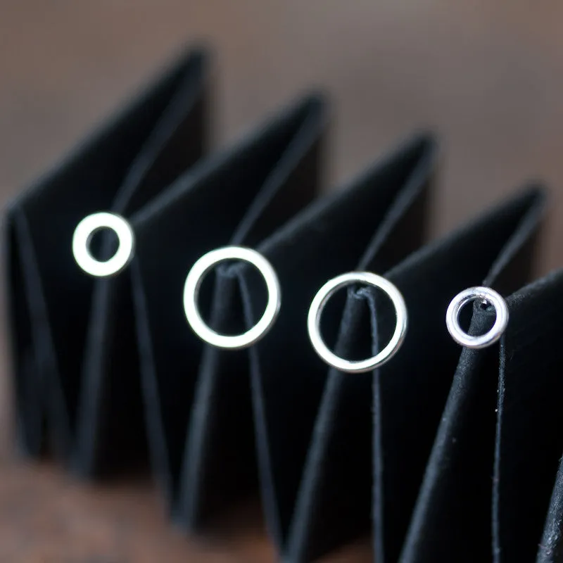 Double Piercing Earring Set, Tiny Circle Earrings