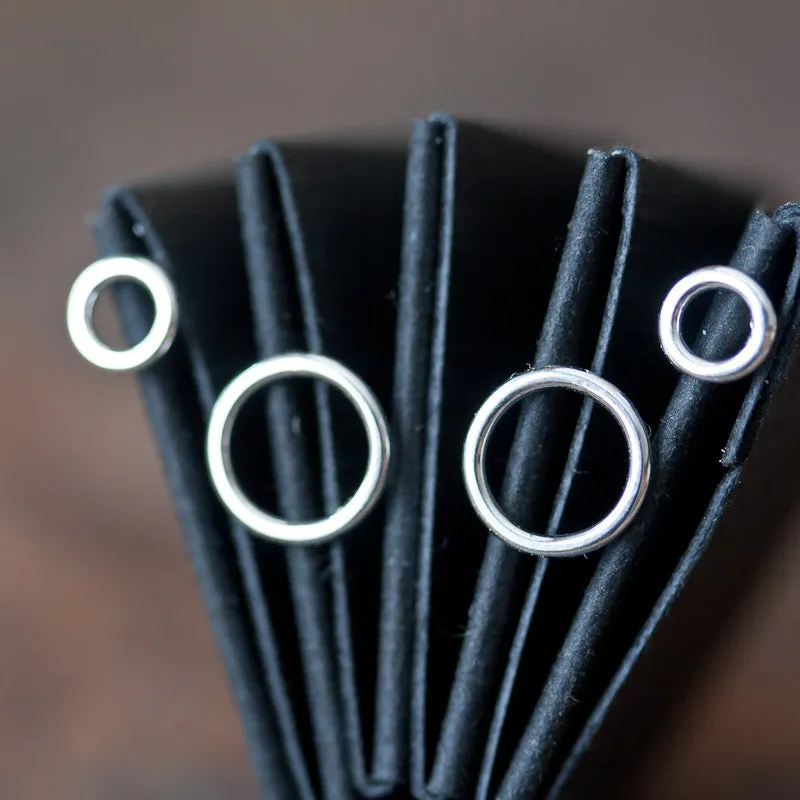 Double Piercing Earring Set, Tiny Circle Earrings