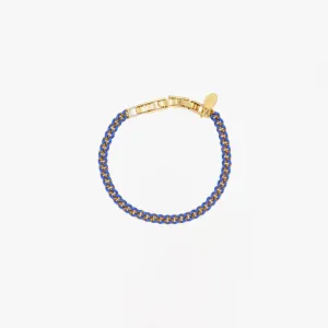 Enamel Curb Chain Bracelet (Vintage Gold   Bright Cobalt)