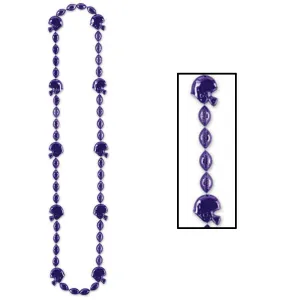 Football Party Bead Necklaces - Purple