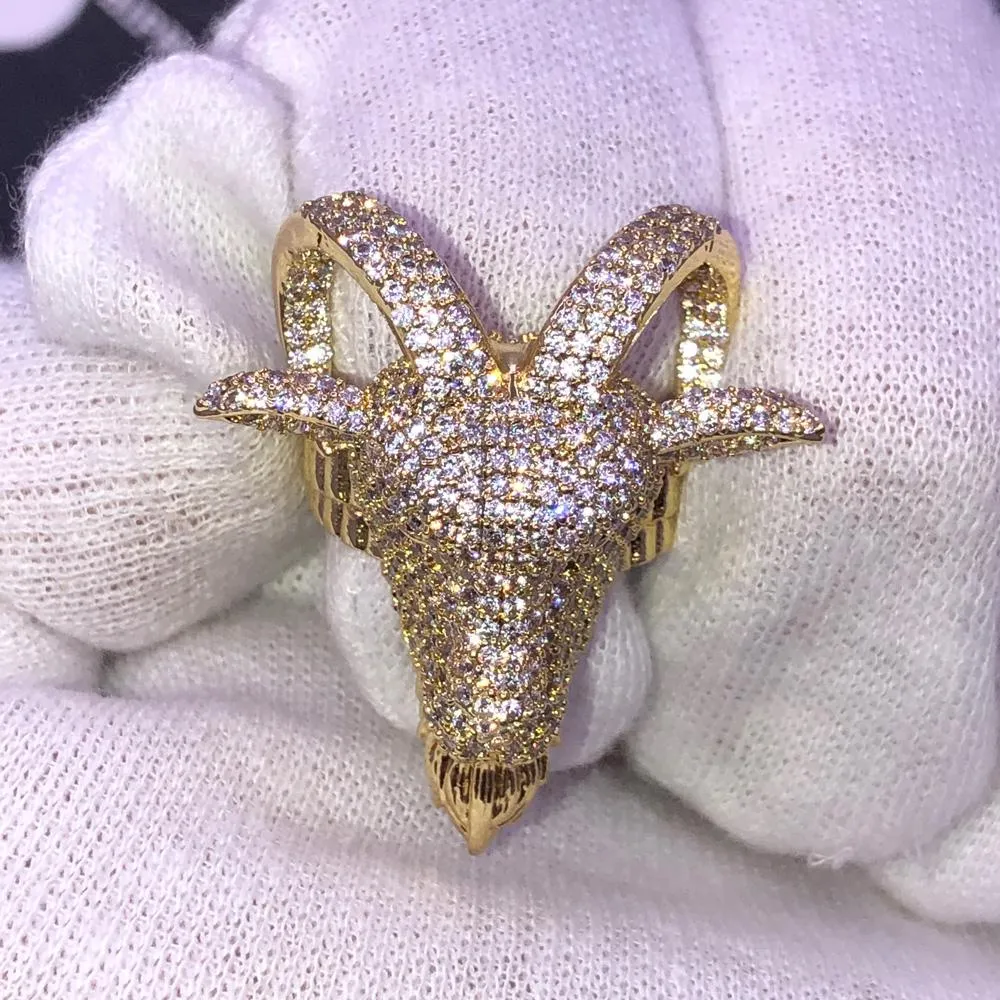 GOAT Iced Out Hip Hop Bling Ring