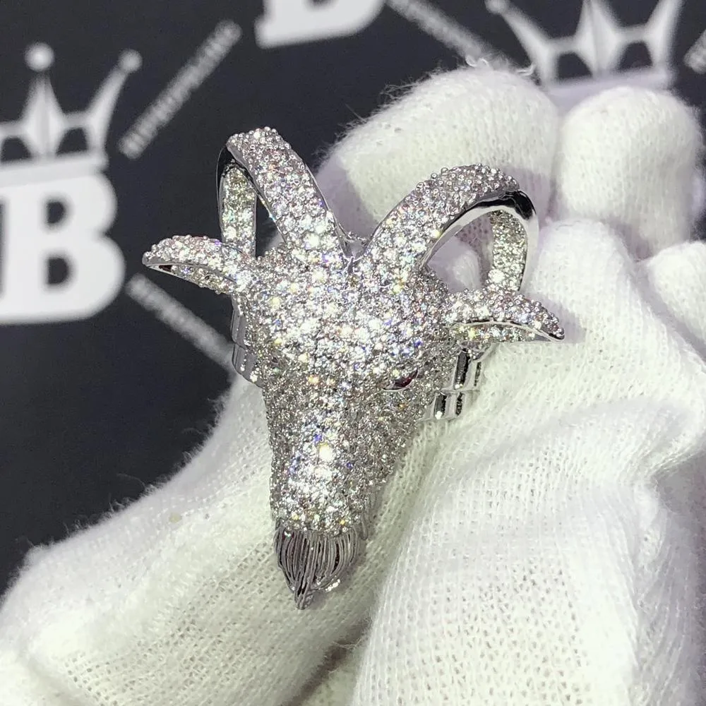 GOAT Iced Out Hip Hop Bling Ring