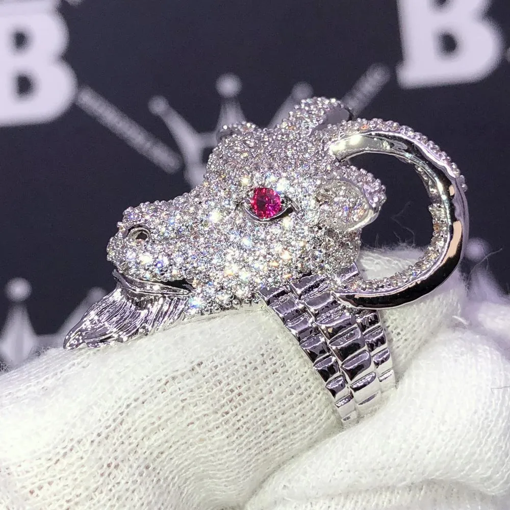 GOAT Iced Out Hip Hop Bling Ring