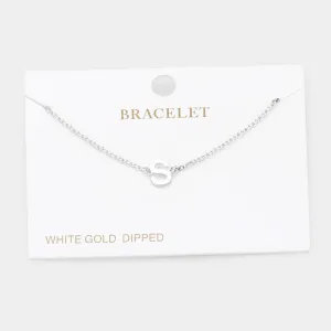 iLLASPARKZ -S- White Gold Dipped Metal Monogram Charm Bracelet
