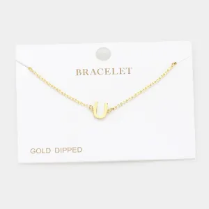 iLLASPARKZ -U- Gold Dipped Metal Monogram Charm Bracelet