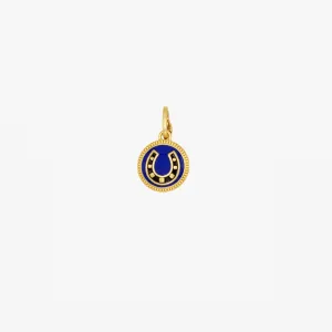 Le Chance Button Charm (Vintage Gold   Cobalt)