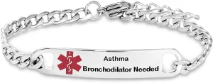 Medical Alert Bracelet for Women Type 2 Cancer Heart Addison Parkinsons Men Family Pre-engraved Stainless Steel Anniversary Birthday