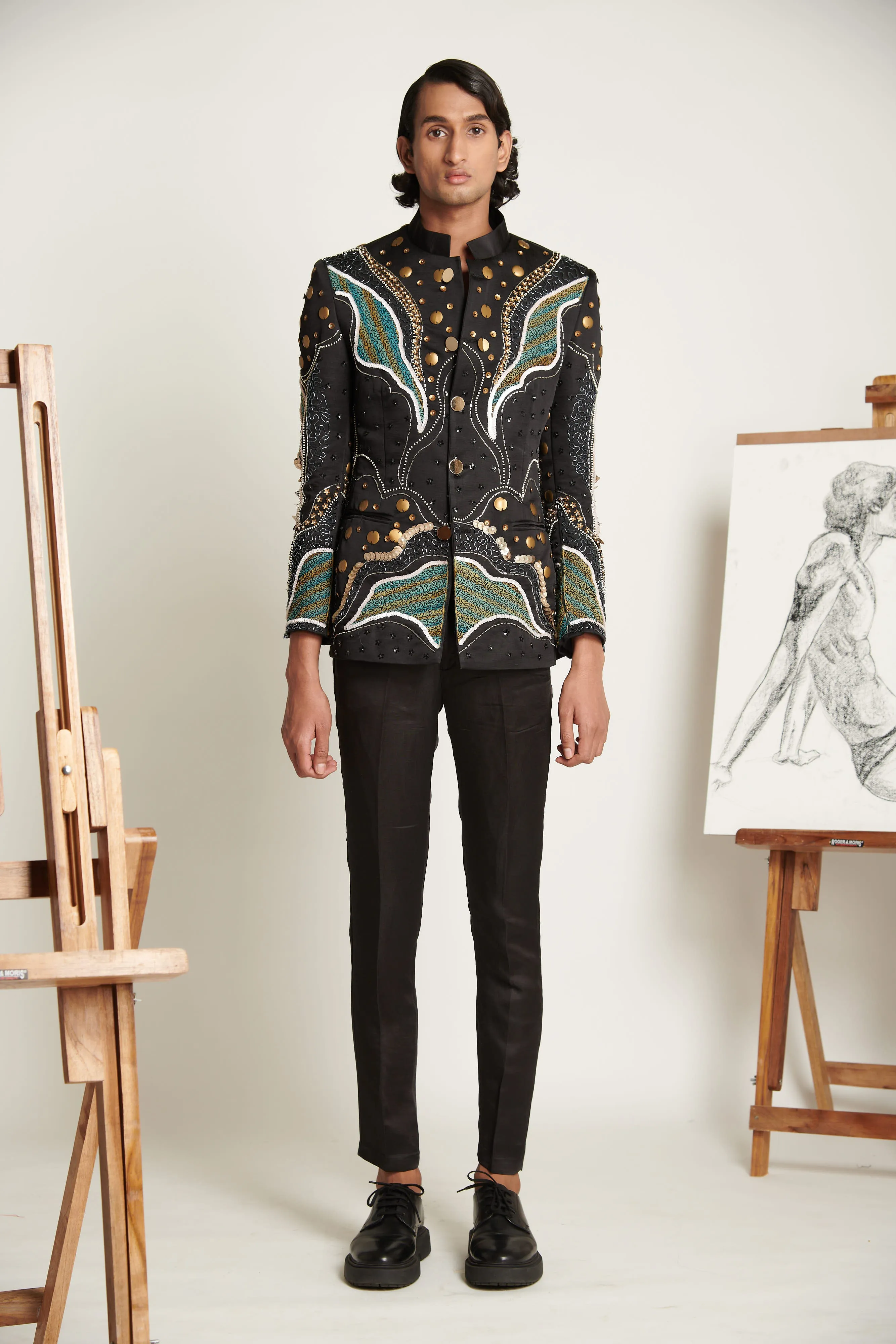 Noir Abstract Amoeba Skein Celebration Jacket