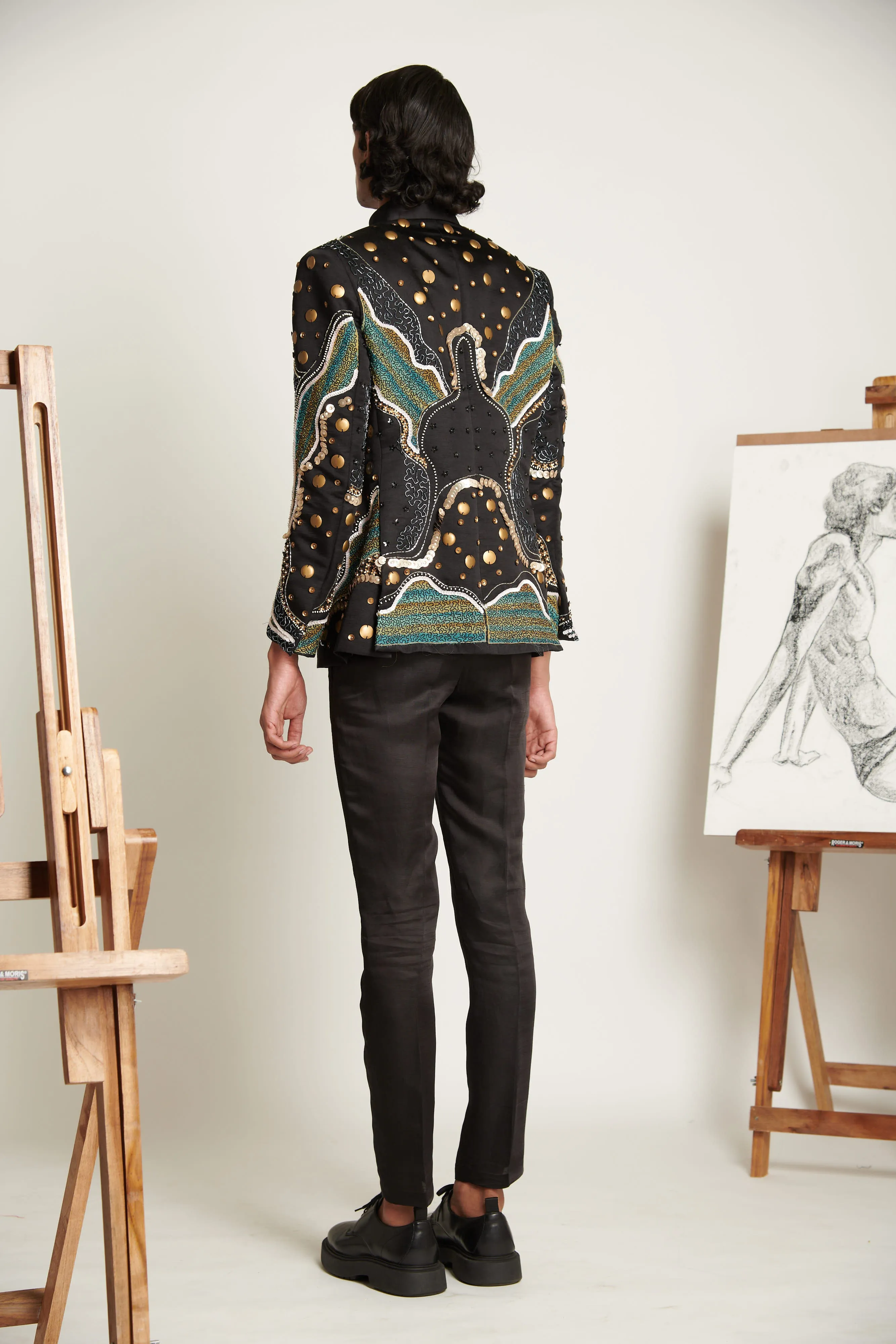 Noir Abstract Amoeba Skein Celebration Jacket