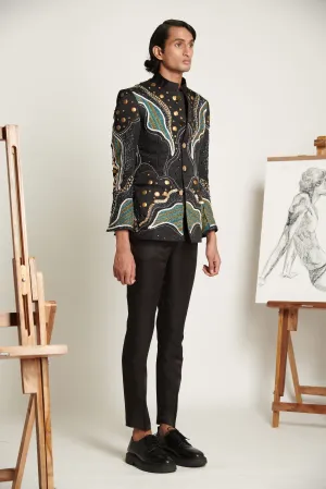 Noir Abstract Amoeba Skein Celebration Jacket