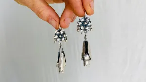 Oaxacan Earrings. Pomegranates. Sterling Silver. Mexico. Frida Kahlo