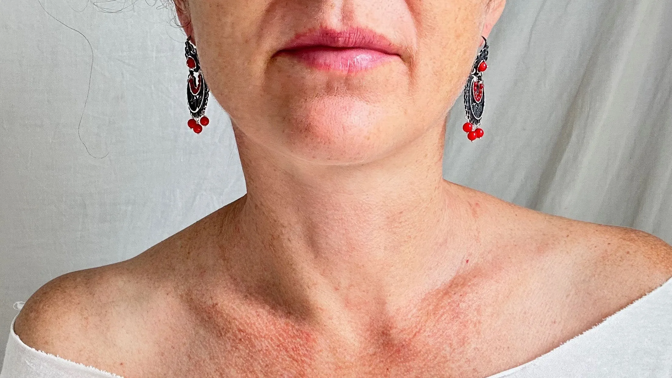 Oaxacan Filigree Earrings with Coral. Sterling Silver. Mexico. Frida Kahlo. 1182