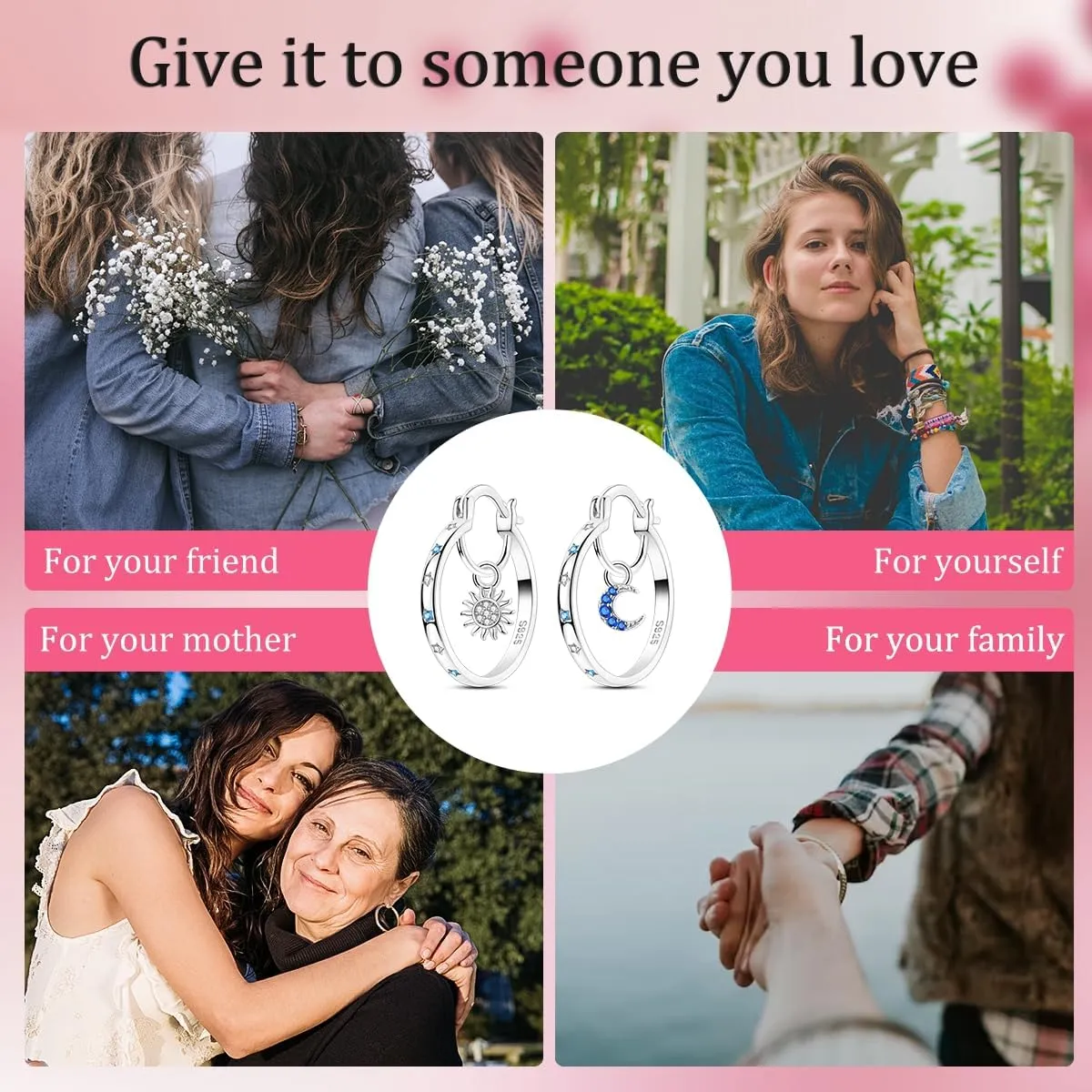 Parmuz 925 Sterling Silver Earrings Big Large Hoops for Women Ladies Lightweight Twisted Hoop Earrings With Cubic Zirconia Hypoallergenic Jewelry for Her
