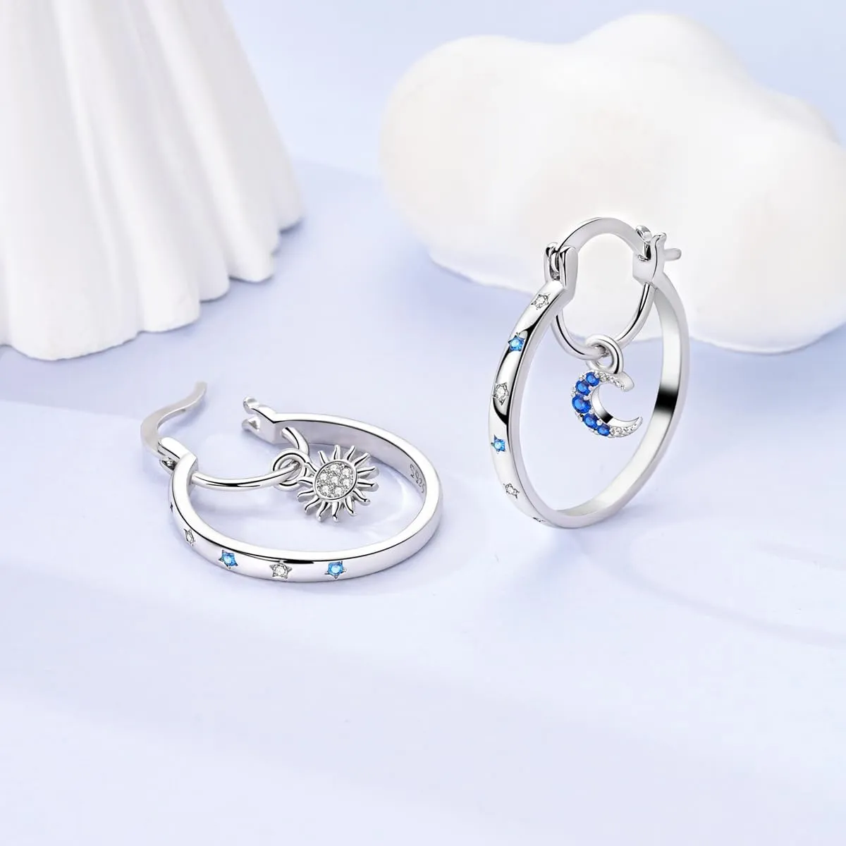 Parmuz 925 Sterling Silver Earrings Big Large Hoops for Women Ladies Lightweight Twisted Hoop Earrings With Cubic Zirconia Hypoallergenic Jewelry for Her