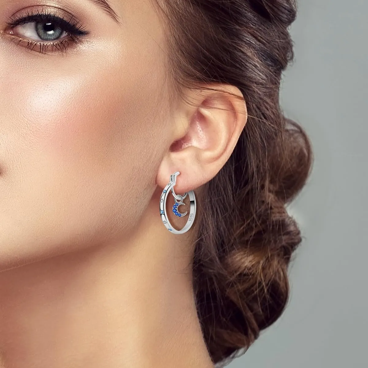 Parmuz 925 Sterling Silver Earrings Big Large Hoops for Women Ladies Lightweight Twisted Hoop Earrings With Cubic Zirconia Hypoallergenic Jewelry for Her