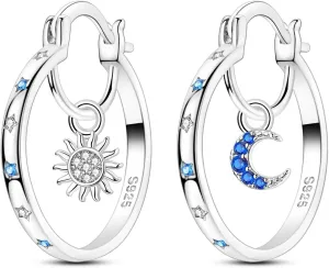 Parmuz 925 Sterling Silver Earrings Big Large Hoops for Women Ladies Lightweight Twisted Hoop Earrings With Cubic Zirconia Hypoallergenic Jewelry for Her