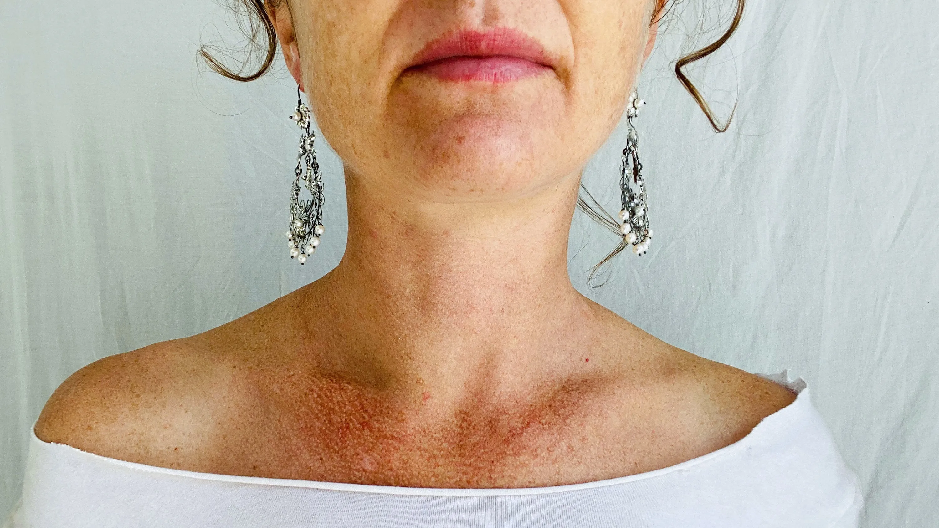 Taxco Filigree Aracada Earrings. Sterling Silver & Pearl. Mexico. Frida Kahlo