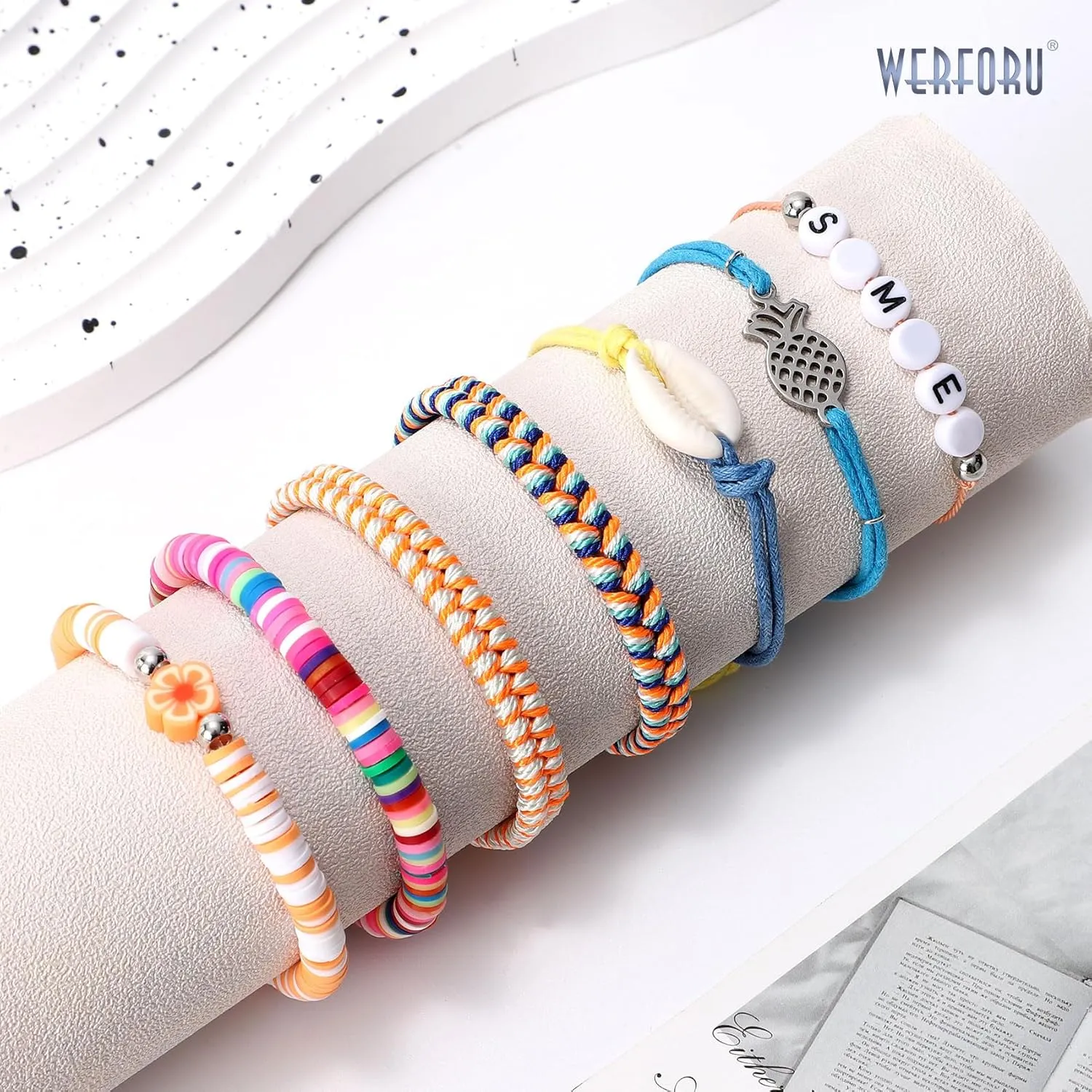 WERFORU Women's Charm Bracelets Sets Women Friendship Stretch Bracelets