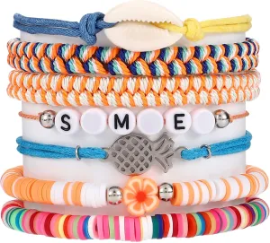 WERFORU Women's Charm Bracelets Sets Women Friendship Stretch Bracelets